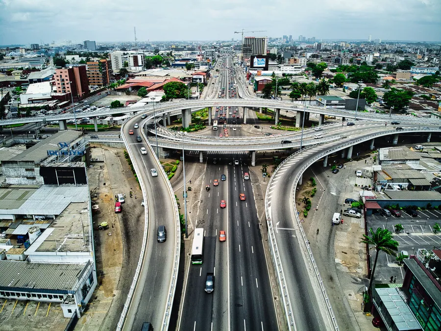 Şehir otoyolu, havadan